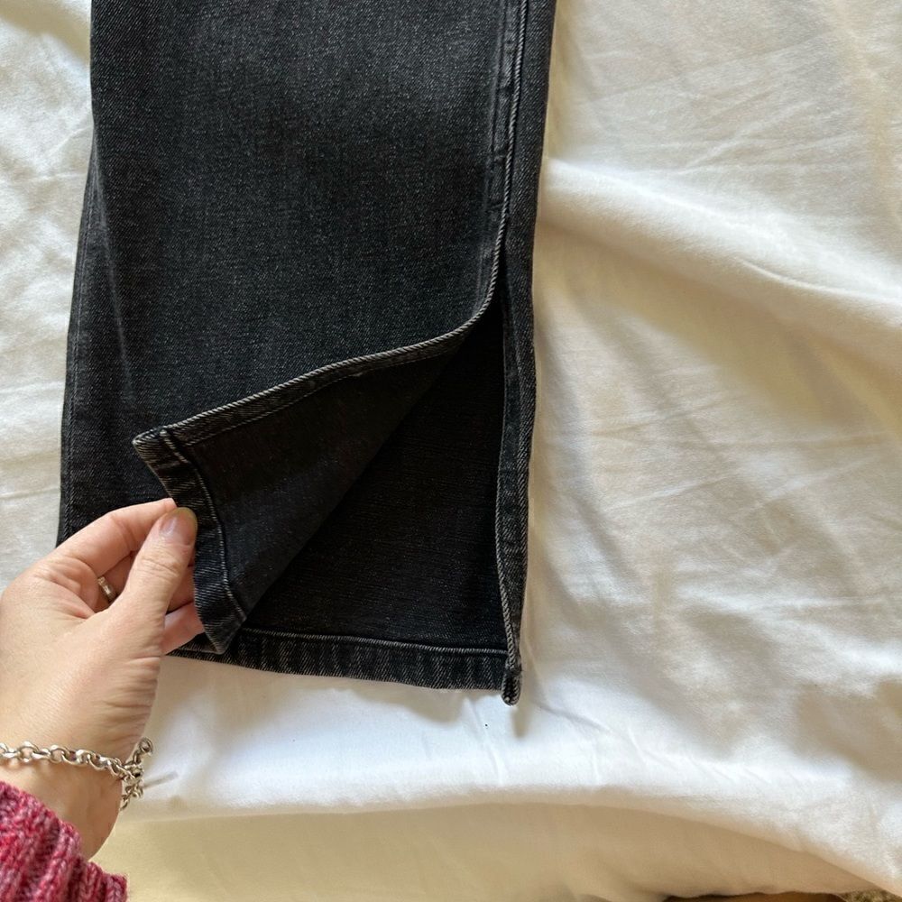 NWT Abercrombie&Fitch The Skinny High Rise Jeans Women's 35/20R Black Split Hem - Picture 14 of 14